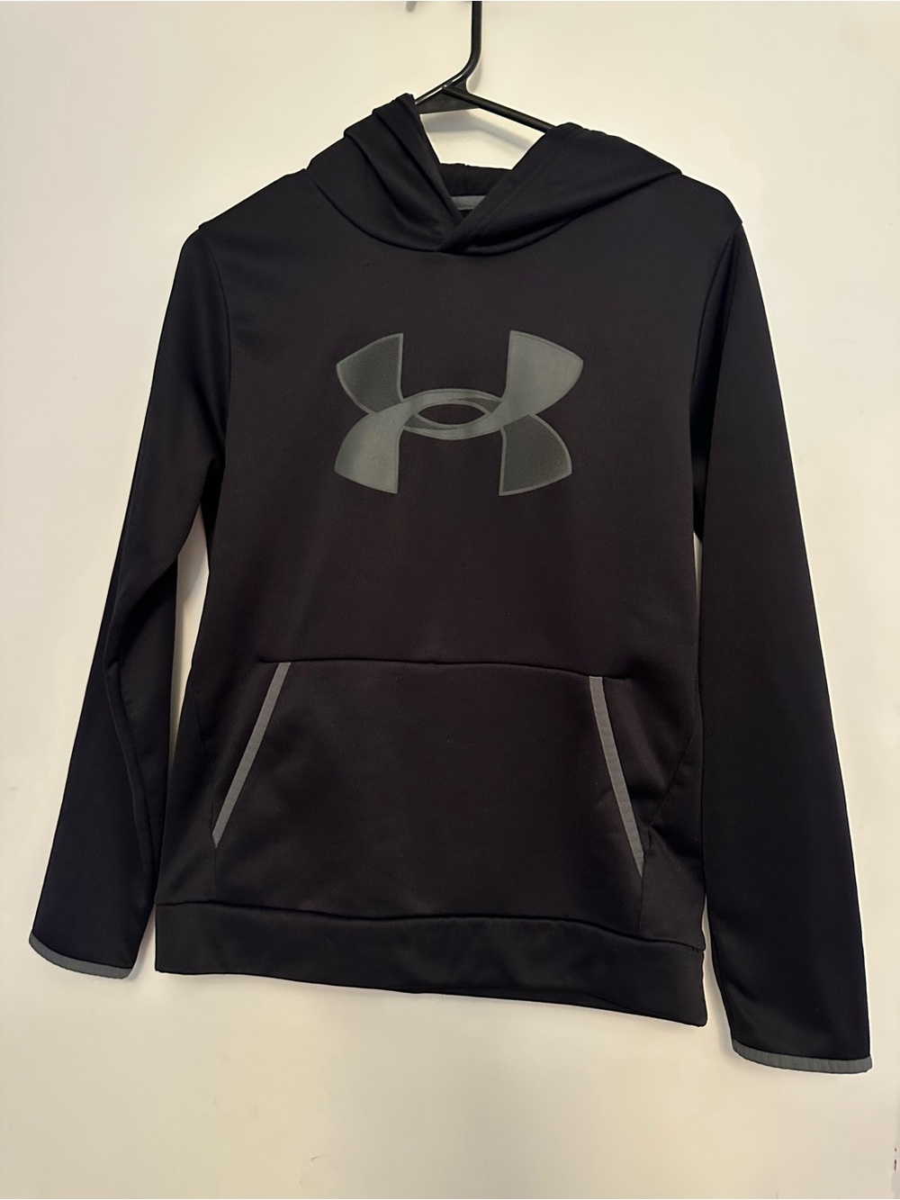 Under Armour Kids Black Hoodie with Gray Logo